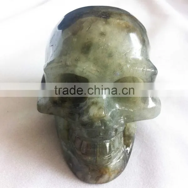 Natural Labradorite Skull Gemstone Handicraft