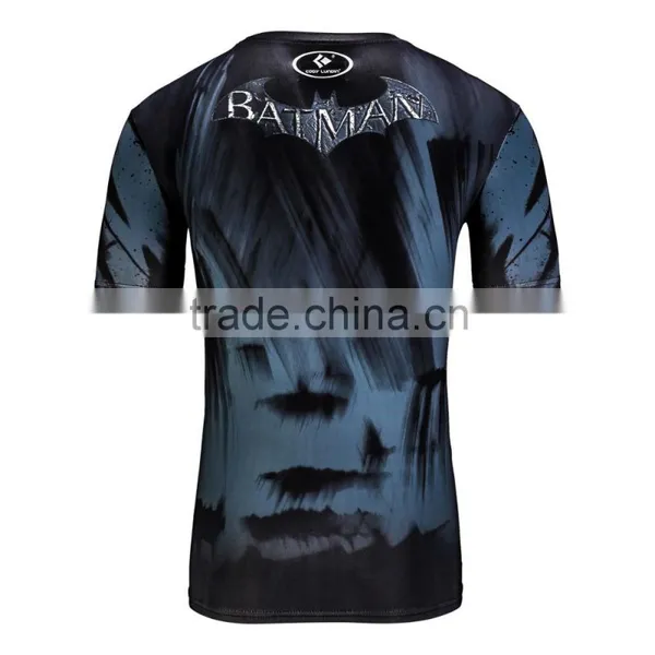 Men's Cool Creative T-Shirt Superheroes Bat-man/Spiderman Logo Short Sleeve Bodybuilding Compression 3D T Shirt photo-4