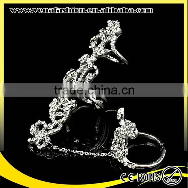 Novelty Antique Silver Rose Flower Shaped Double Ring photo-4