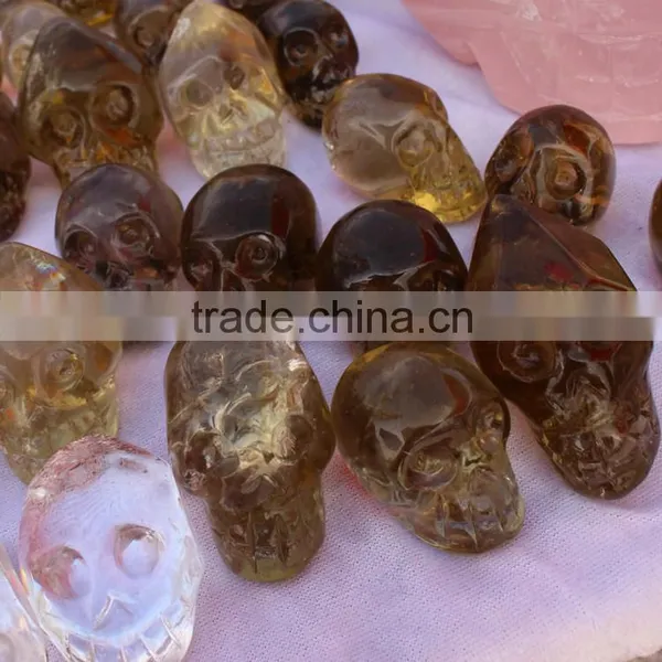 Nature Crystal Skull Wholesale Citrine Crystal Skull photo-2