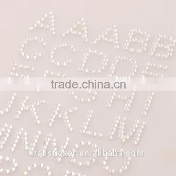Custom High Quality Bling Letter Rhinestone Sticker Sheets 3d Acrylic Self-adhesive Sticker Glitter Letter Diamond Sticker photo-5
