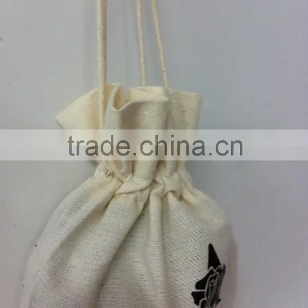 Wholesale Plain Standard Size Promotional Organic Muslin Cotton Drawstring Bag photo-3