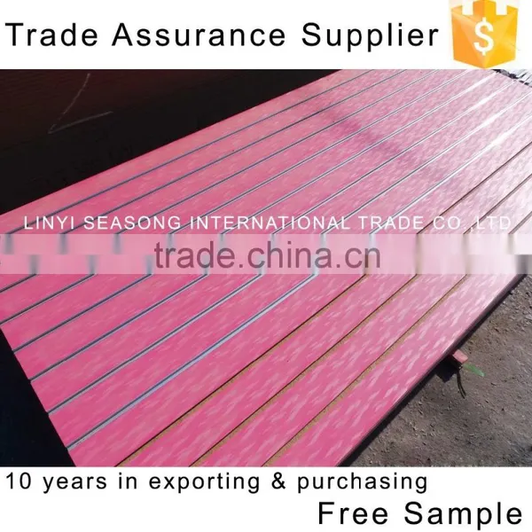 China Linyi 1220*2440*15mm White Melaminie Mdf Woden Slatwall Aluminium Inserts photo-4