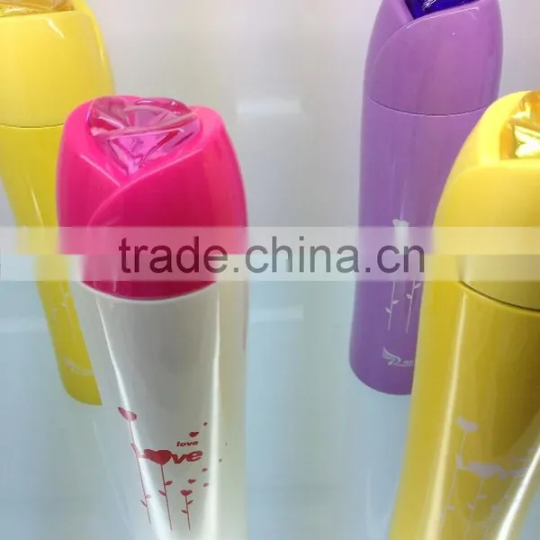 2014 Popular Lady Flask Stainless Steel Lovely Rose Style Elegant Vacuum Bottle Slim Unique Design Thermos Girls Favourtie photo-2