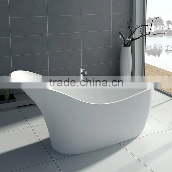 Portable Freestanding Solid Surface Bathtub,Italia Classic Design Resin Stone Round Bathtub for Bathroom Furniture photo-2