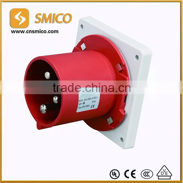 CEE 63A Panel Mounted Male and Female Industrial Plug and Socket photo-3