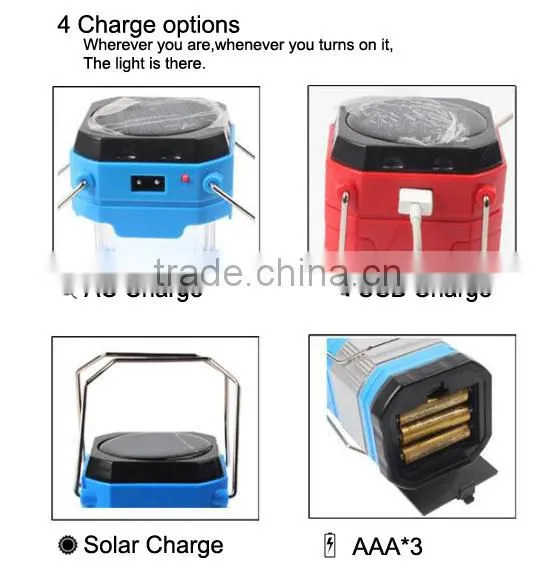 Solar Power Rechargeable LED Camping Lantern photo-4