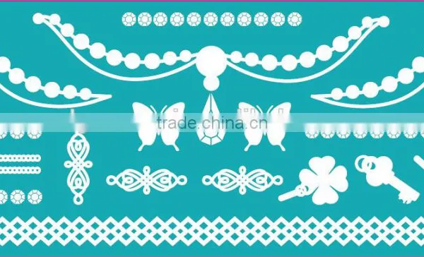 Temporary White Body Jewelry Tattoo Sticker