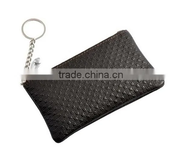 Boshiho Real Leather Zipper Coin Purse With Key Chain photo-4