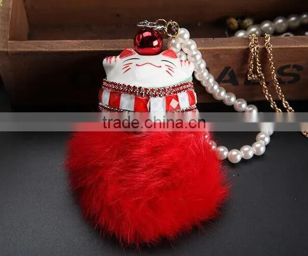 Fortune Cat Fur Bag Charm photo-5