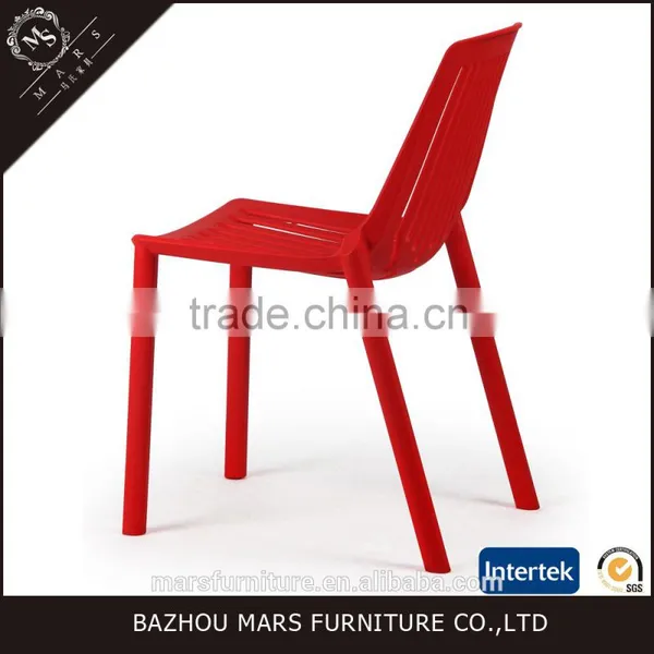 Red Black High Quality pp Stackable Plastic Chair photo-2