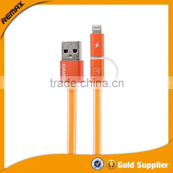 REMAX Aurora 2 в 1 микросъёмный кабель USB для передачи данных для андроид-мобильных телефонов