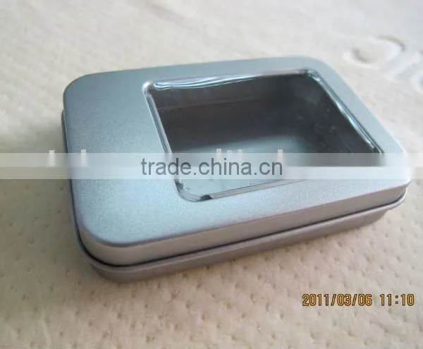 Rectangular Silver Tin Box for Watch
