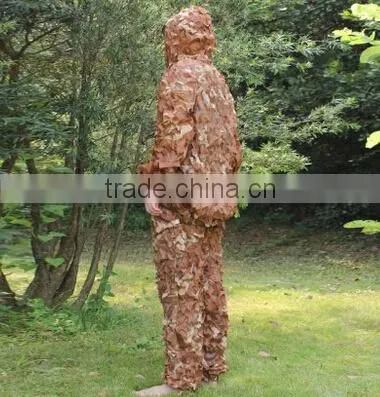 Military Hunting Birdwatching Sniper Ghillie Suit Desert Camouflage Set Clothes photo-4