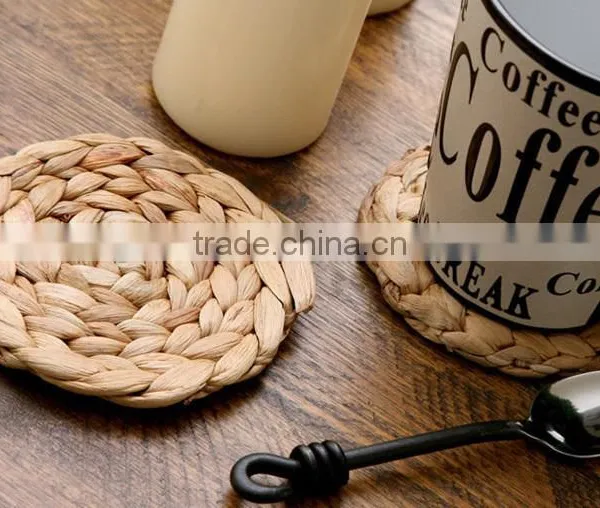 Custom Eco-friendly Straw Handmade Round Cup Mat Coffee Table Mats photo-4