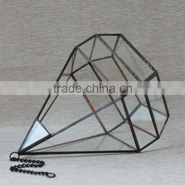 Micro Indoor Deocr Landscape Vase Hanging Geometric Glass Terrarium photo-3