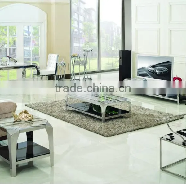 Rectangular Dining Table With Marble Top Metal Legs, Silver Finish TH335 photo-5