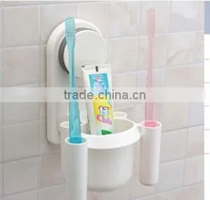 CY147 Bathroom Toothbrush Holder Cup Wall Mount Sucker Toothbrush Holder Cups Organizer photo-2