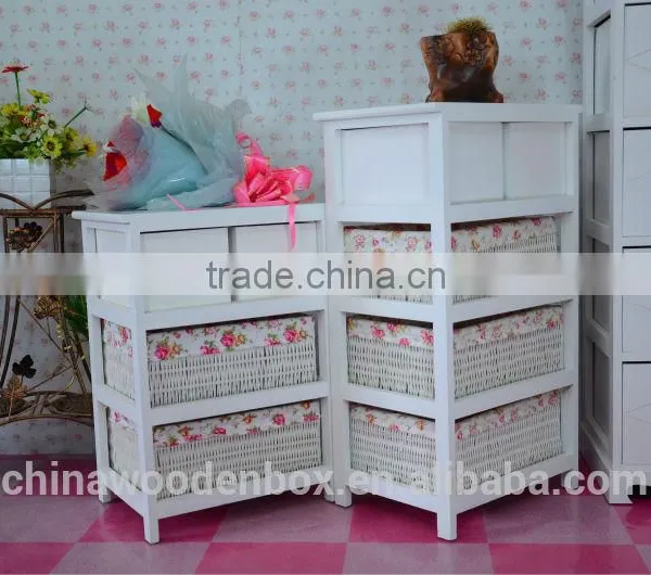 Wholesale Wooden Storage Cabinet With Basket Drawers photo-3
