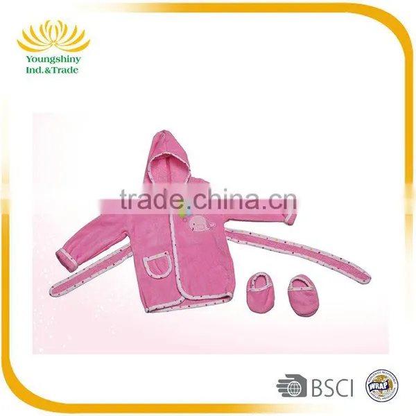 2Pcs Comfortable Baby Bathrobe With Slippers photo-2