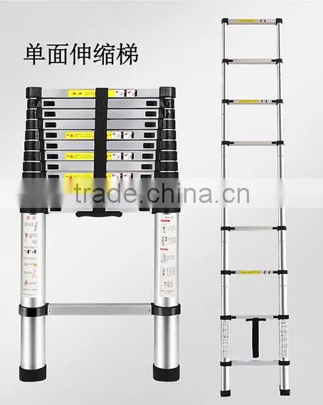 3.8 Meters of Aluminum Telescopic Ladder Aluminum Alloy Bamboo Ladder Thickening Household Portable Folding Ladder Stairs Pavili