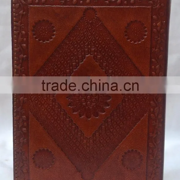 Handmade Vintage Camel Embossed Refillable Leather Journal photo-2