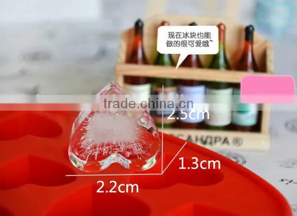 Red Love Heart Shaped Silicone Ice Cube Tray photo-4