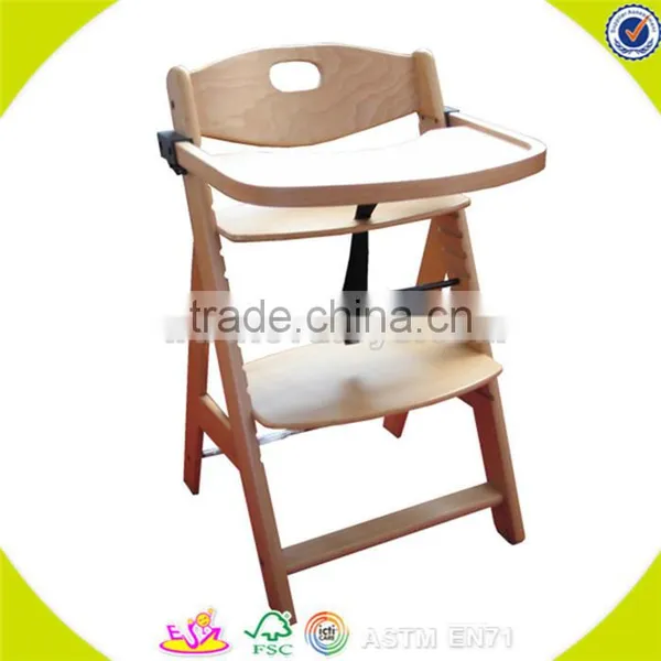 Wholesale Safe and Eco-friendly Wooden High Chair Toy for Kids Wooden Baby High Chair for Children W08F016 photo-2
