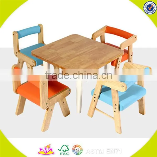 Wholesale Square Table and Chair Wooden School Furniture Cheap Square Table and Chair Furniture Suppliers W08G211 photo-6