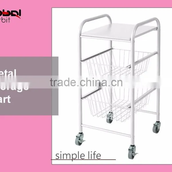 Rolling Kitchen Laundry Storage Warehouse Carts Bathroom Wire Basket Trolley