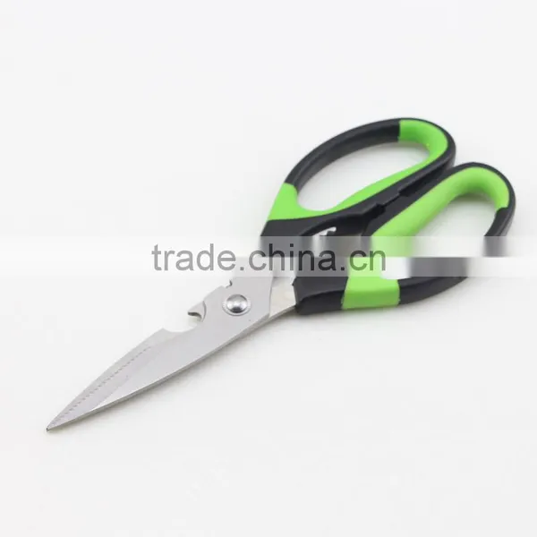 Rubber Handle Multifunction Kitchen Scissors With Bottle Opener photo-4