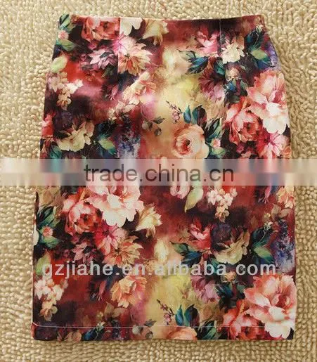 Fashion Colorful Printing Rose Attractive Floral Short Skirt photo-3