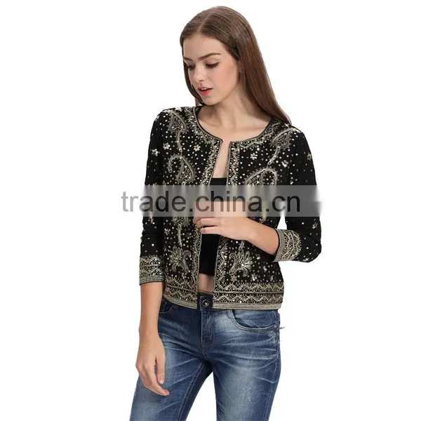 Woman New Fashion Clothing Manufacturer Sequin Beaded Kurti With Jacket Designs photo-2