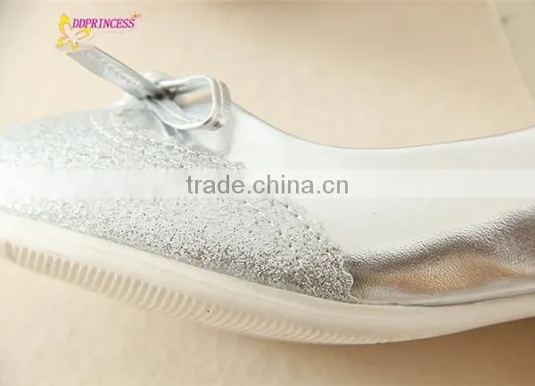 Kids Silver Shoes Girls Shoes Party Wearing Low Heel Fashion Little Girls Shoes Good Quality Sweet Girls Dress photo-6