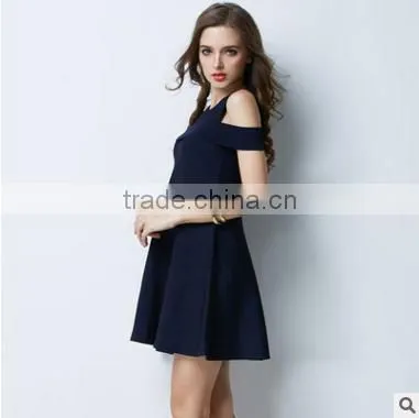 2016 Hot Selling Europe Style Lady One Piece Dress Pure Color Knitting Dress photo-2