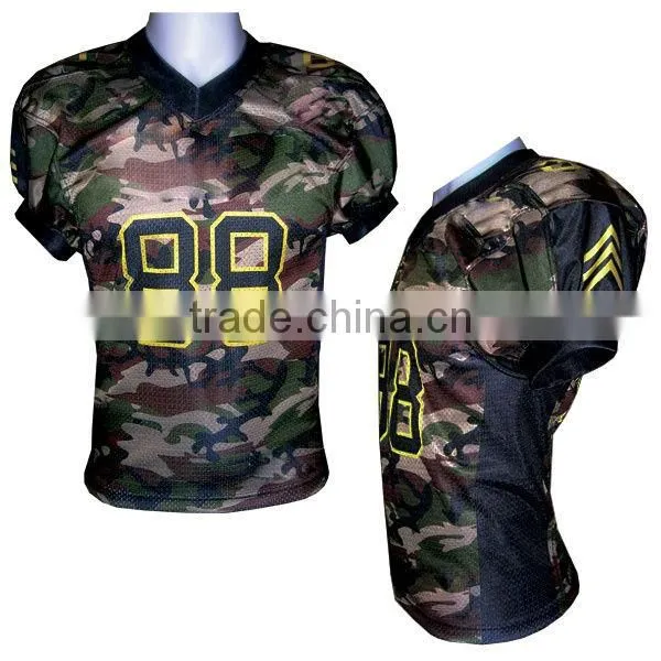 Customized Sublimation Printed Camo Football Uniforms