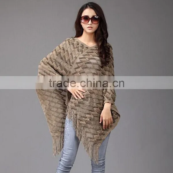 Latest Design Different Color Choice Women Batwing Sleeve Solid Stitching Knit Cardigan New Sweater photo-2