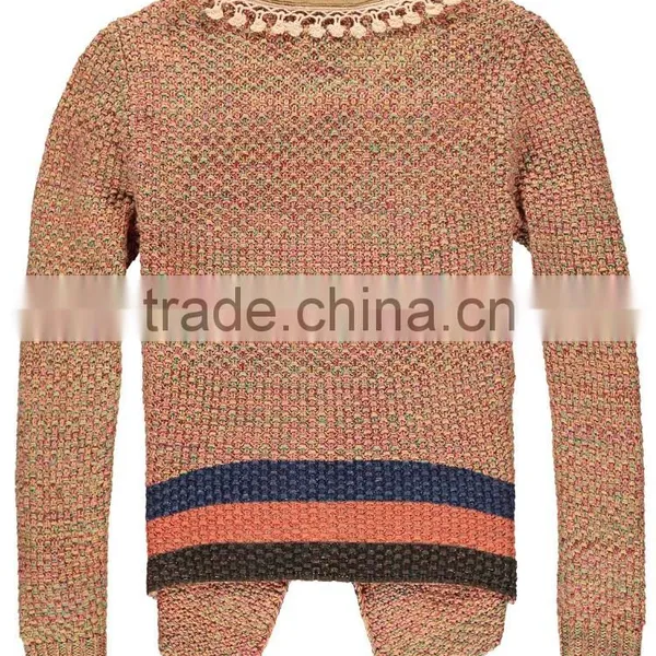 Girls Oblique Placket Cardigan Sweater Design photo-2