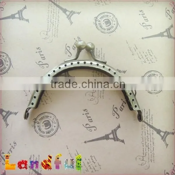 Bronze Metal Sew in Bag Purse Frame Kiss Lock Coin Purse Making photo-6