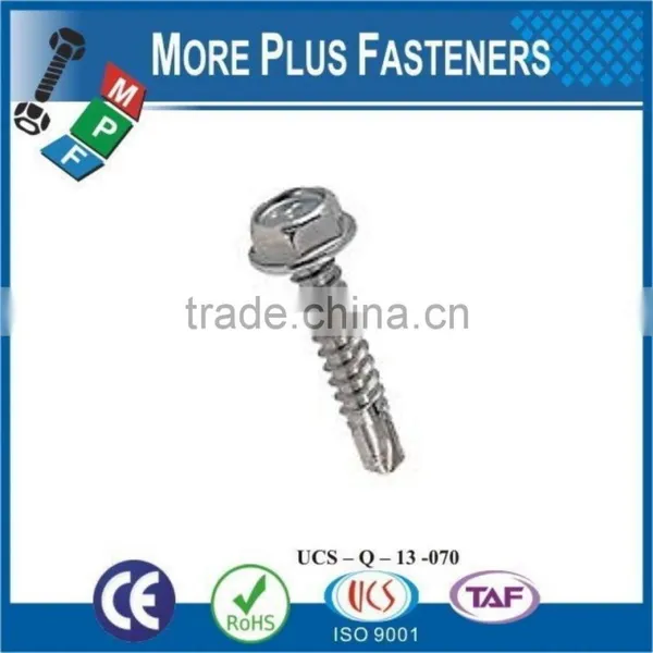 Made in Taiwan Self Drilling Hexagonal Head Screw Washer Faced DIN 7504 K Steel Zinc Plated photo-6