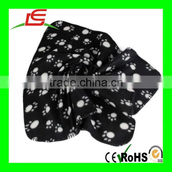 Super Soft Warming Footprint Printed Polar Fleece Pet Dog Blanket photo-3