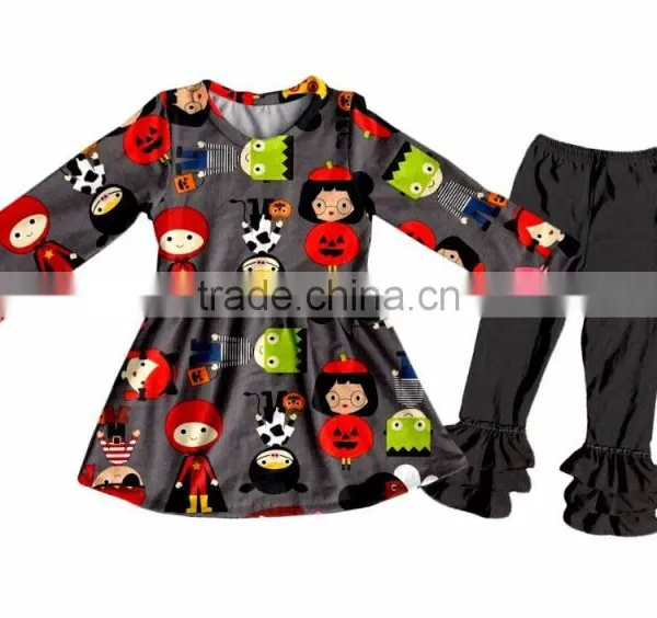 Children's Cotton Clothes Halloween Outfit Wholesale Remake Polka Dot Clothes Suit Sets Fall Children Clothing photo-6