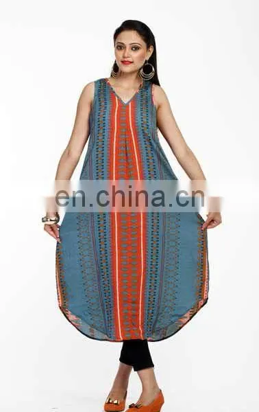Women Ethnic Designer Dress Casual Wear Sleeve Less Manufacturers and Exporters From India
