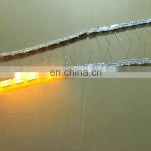50cm Crystal Extendable Led Flexible Drl With Flow Turn Signal 16leds White Amber Daytime Running Light Headlight for Car photo-4