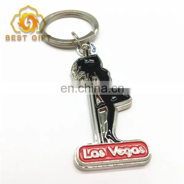 Sex Girl Dancing Customized Printing Black Color Zinc Alloy Metal Keychain photo-3
