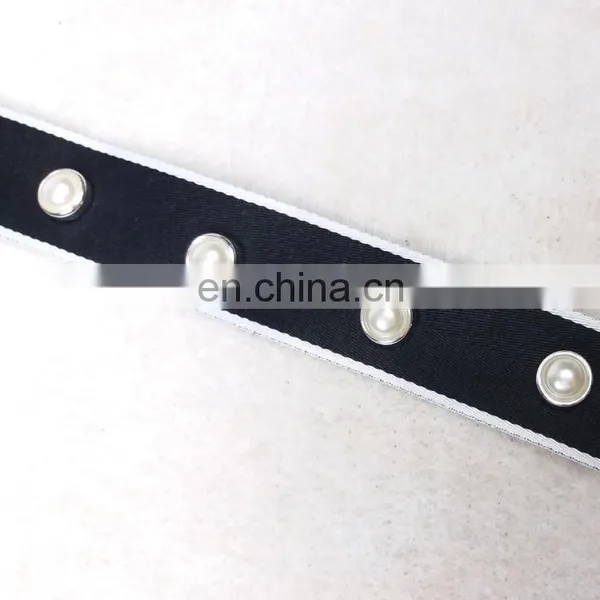 Hanmade Items Beaded Pearl Rivet Ribbon Trim for Dresses Decoration photo-3