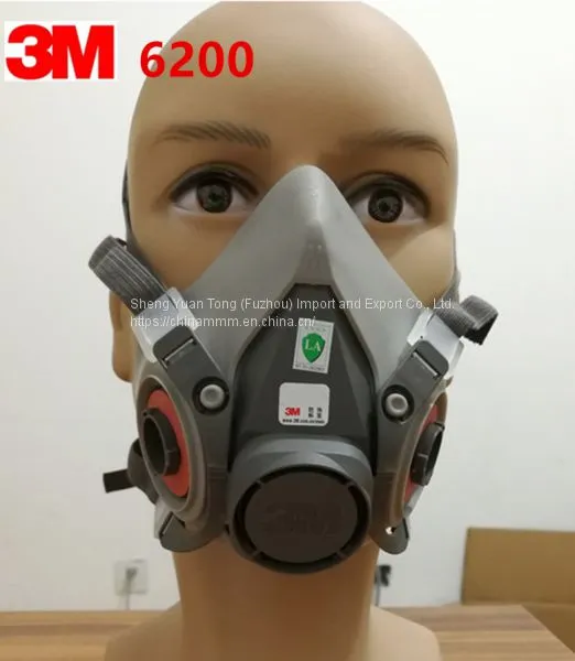 3m Respirator Half Gas Mask 6200 Half Face Gas Mask With Double Cartridge Filter photo-2