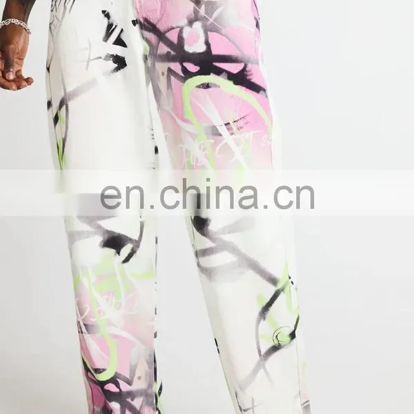 DiZNEW Wholesale All Over Printing Straight Leg Jeans Men photo-2