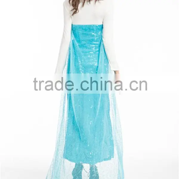 Adult Womens Princess Elsa Costume Cosplay Party Gown Fancy Dress Outfit photo-6