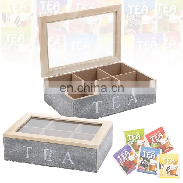 Custom Natural Wooden Tea Box With Glass Lid Accept Oem Odm Order photo-3